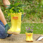 Personalised Sunny Yellow Welly Boots Planters, thumbnail 3 of 8