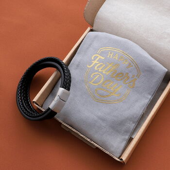 Personalised Father's Day Leather Bracelet For Dad, 7 of 10