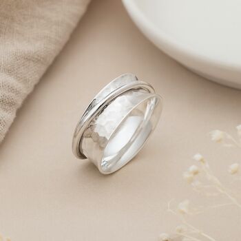 Personalised Sterling Silver Single Spinner Ring – 8mm, 3 of 7