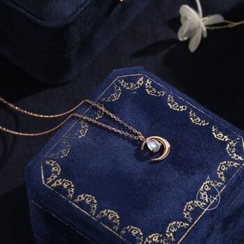 Moonstone Moon And Droplet Pendant Necklace, 2 of 11