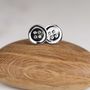 Polished Solid Silver Button Stud Earrings, thumbnail 2 of 5