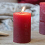 Set Of Three Deep Red Candles, thumbnail 2 of 2