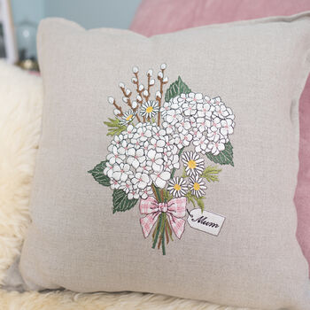 Personalised New Mum/New Beginnings Bouquet Cushion, 2 of 7