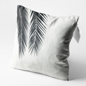 White Tropical Design Pillow Cover With Palm Leaves, 3 of 6