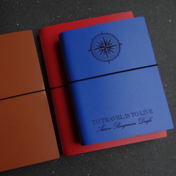 Personalised Travel And Adventure Leather Journal Diary, 8 of 12
