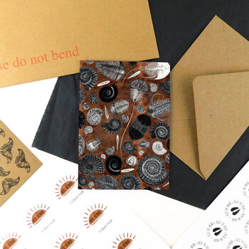 Ammonoidea Fossil Print A6 Greetings Cards, 4 of 7
