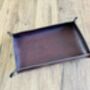 Personalised Rectangle Chocolate Brown Leather Tray, thumbnail 7 of 12