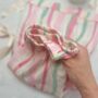 Christmas Pyjama Gift Set – Striped Pastel Pjs And Eye Mask – Ideal For Her And Teens, thumbnail 6 of 10