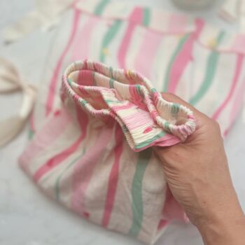 Christmas Pyjama Gift Set – Striped Pastel Pjs And Eye Mask – Ideal For Her And Teens, 6 of 10