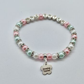 Personalised Teacher Thank You Gift, Teacher Bracelet, 2 of 7