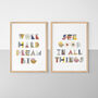 Pair Of Abstract Font Prints For Nursery Kids Bedroom, thumbnail 1 of 3