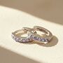 Alexandrite June Birthstone Small Silver Huggie Hoops, thumbnail 1 of 5