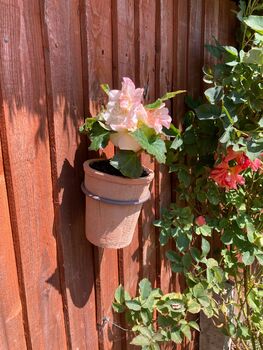 16cm Terracotta Flower Pot Planter With Metal Holder, 2 of 5