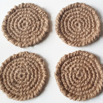 Four Pack Jute Coasters | Sustainable And Biodegradable, 2 of 5