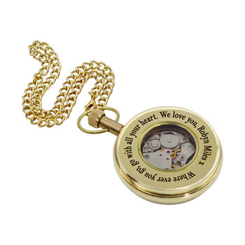 Personalised The Royal Mechanical Pocket Watch With Case, 8 of 12