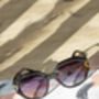 Black Circle Arm Detail Oversize Sunglasses, thumbnail 3 of 6