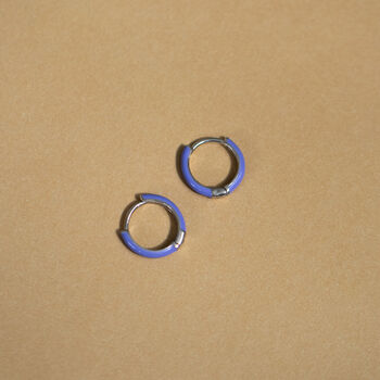 Sterling Silver Colourful Enamel Hoop Earrings, 9 of 12