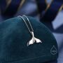 Whale Tail Pendant Necklace In Sterling Silver, thumbnail 3 of 10