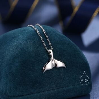 Whale Tail Pendant Necklace In Sterling Silver, 3 of 10