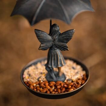 Hanging Bird Feeder Fairy With Umbrella Bird Bath Decor, 11 of 11