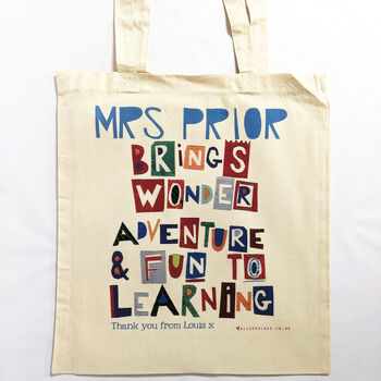 Personalised Fun Teacher Bag, 5 of 7