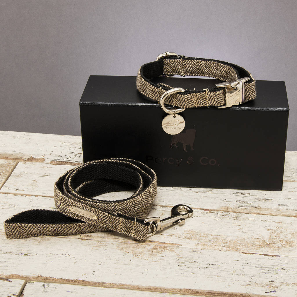 The Beaufort Tweed Dog Collar And Lead Set, 1 of 5