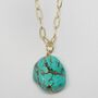 Lella Blue Howlite Stone Bead Plated Chain Necklace, thumbnail 1 of 3