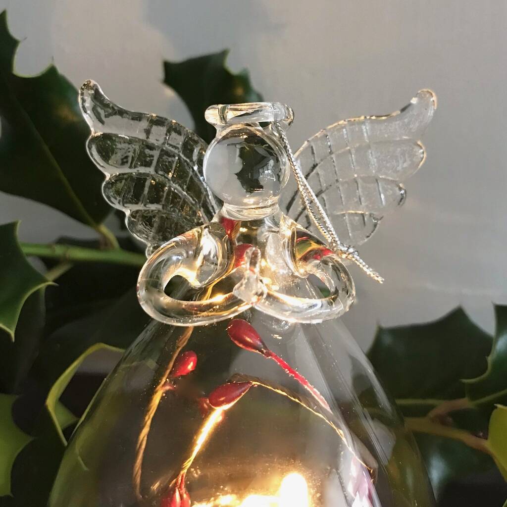 Christmas Glass Light Up Angel By Pink Pineapple Home & Gifts ...