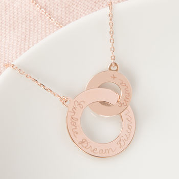 Personalised Rose Gold Plated Intertwined Necklace, 3 of 5