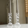 Lined Glass Candlestick Holder, thumbnail 2 of 4