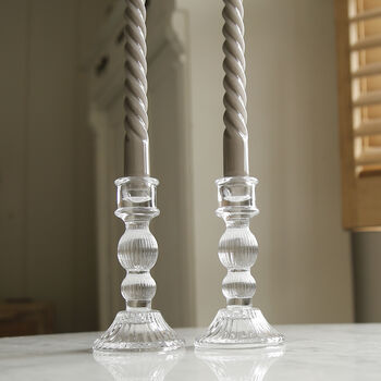 Lined Glass Candlestick Holder, 2 of 4