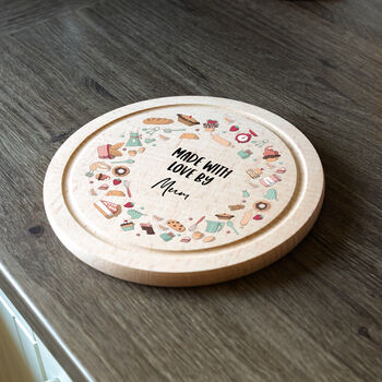Personalised Cake Serving Board Made With Love By Baking Gift, 4 of 4