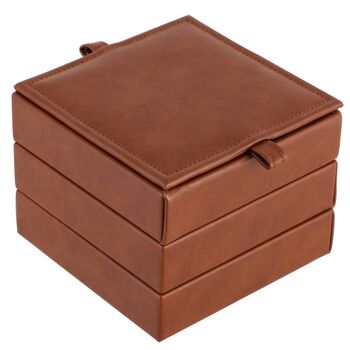 Personalised Luxury Leather Cufflinks Box, 2 of 9