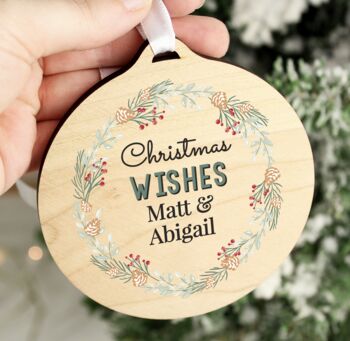 Personalised Wreath Wooden Decoration, 4 of 5