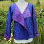 Kantha Handstitched Purple Silk Jacket, thumbnail 4 of 8