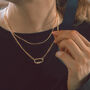 Layered Gold Carabiner Necklace With Double Chain, thumbnail 1 of 7