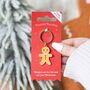 Gingerbread Man Keyring, thumbnail 1 of 2