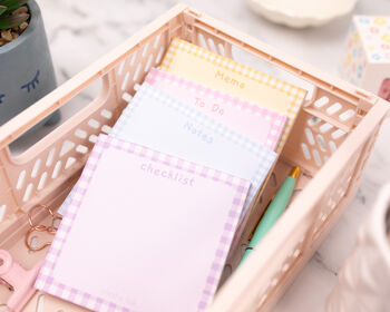 Pastel Gingham Square Memo Notepad, 2 of 6