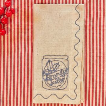 Set Of Six Embroidered Christmas Condiment Napkins, 2 of 11