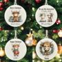 Personalised Cute Christmas Highland Cow Hanging Bauble Decoration, thumbnail 1 of 8
