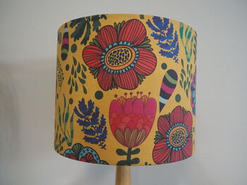 Large Bright Flowers Yellow Lampshade, 2 of 4