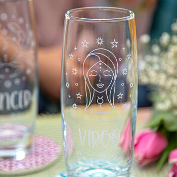 Personalised Engraved Star Sign Hi Ball Glass, 6 of 12