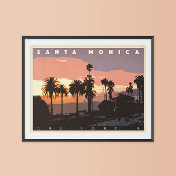 Personalised Santa Monica Sunset Travel Print, 4 of 4