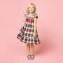 Plaid Poppy Luxury Girls Dress, thumbnail 1 of 4
