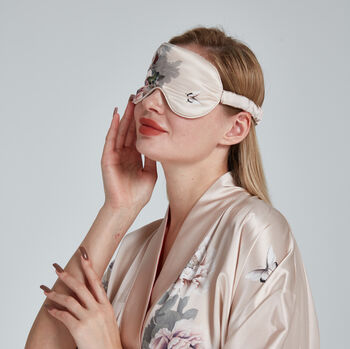 Silk Eye Mask Fleur Japonaise Pink, 6 of 7