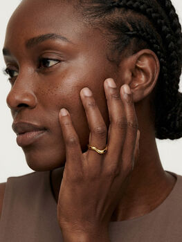 Gold Or Silver Open Wave Ring, 2 of 5