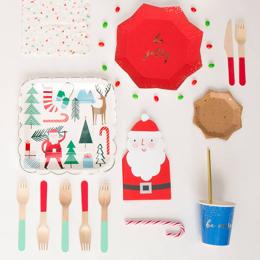 Set Of 12 Santa Paper Plates By Little Lulubel