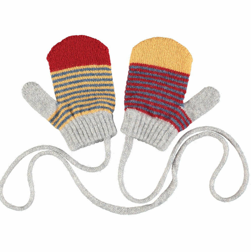 Kids Merino Mittens On A String By Catherine Tough