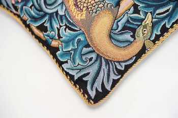 William Morris Forest Peacock Cushion Cover, 3 of 5