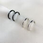 Sterling Silver Tiny Huggie Hoop Sleeper Fastening Earrings, thumbnail 1 of 5
